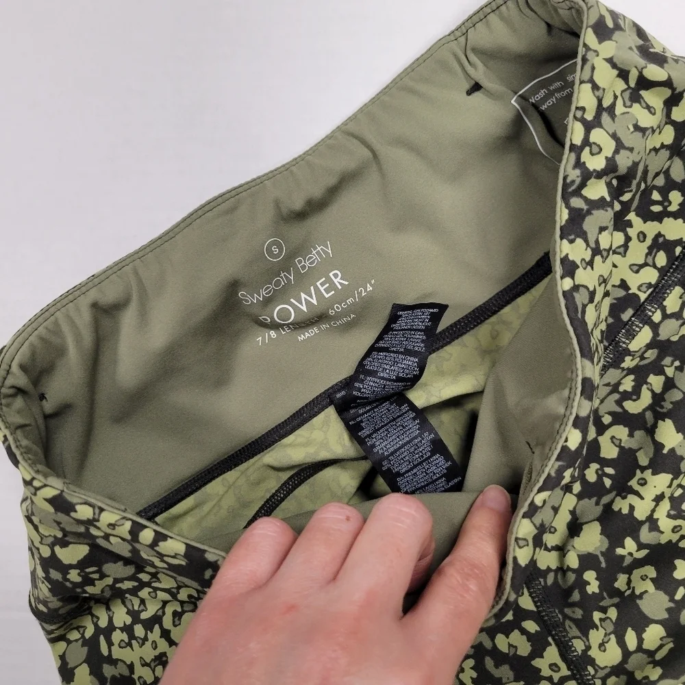 Sweaty Betty Power 7/8 Legging Size Large Green Floral Print Size S